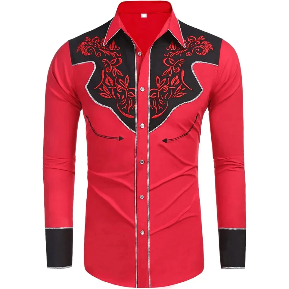 Men'S Fashion Western Print Loose Personality Long Sleeved Shirt Comfort Regular Fit Men'S Long Sleeve Shirt roupas masculinas