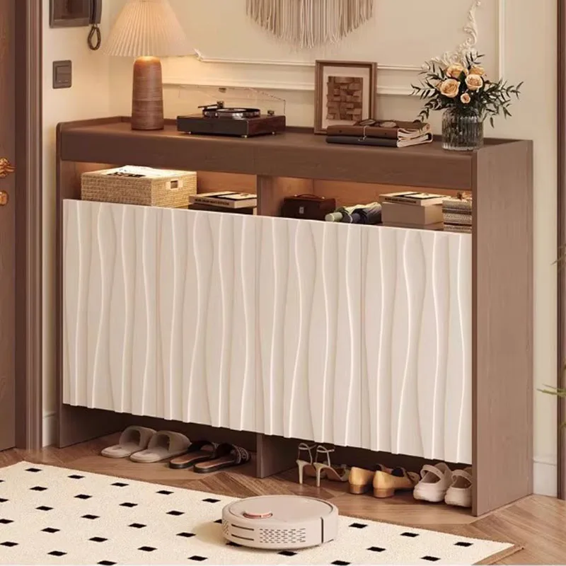 

Nordic Designer Shoe Cabinet Italian Minimalist Narrow Vertical Slippers Shoe Shelf Cupboard Slim Gabinete Entrance Furniture