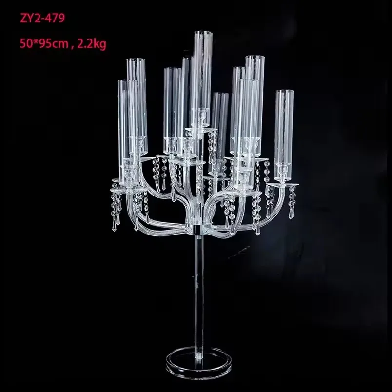 5 Stück Moderne Design Hochzeits- und Eventdekoration Tisch-Centerpiece Tragbarer Transparenter Acryl-Kerzenhalter – Detail 6