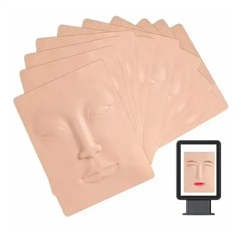 전문 3D 문신 연습 스킨 키트 실리콘 얼굴 입술 눈썹 훈련 패드 영구 메이크업 마이크로 블레이드 용품
