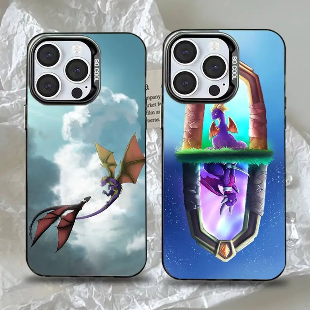 

Game Spyro Series Dragon Phone Case For iPhone 16,15,14,13,12,11,Pro,Max,Plus,Mini,XS,SE Anti Fall Black Matte Hard Bumper