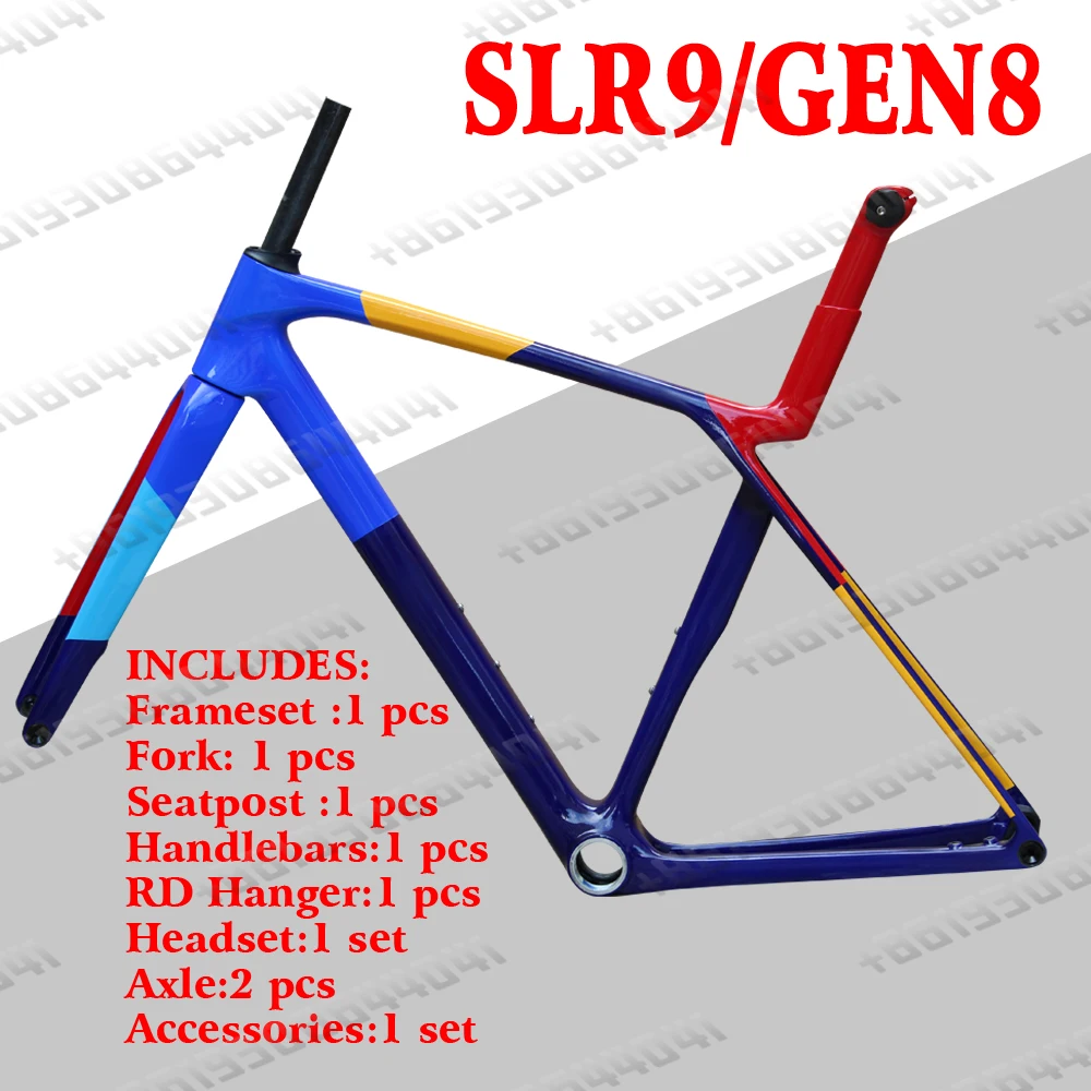 New Carbon Road Bike Frame Disc Brake SLR Gen 8 Bike Frame Disk Cycling Bicycle Frameset With Handlebar Stem BB T47 Frame