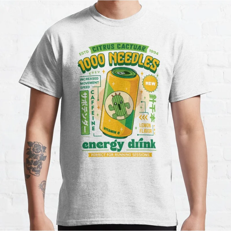 Cactuar Energy Drink Funny Final Fantasy video game Gift t shirt for man Large size Tops S-6XL 100% cotton printed Clothes