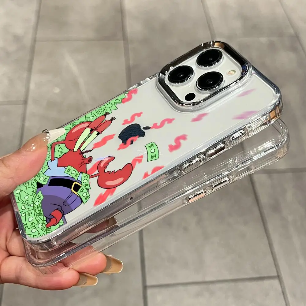 

P-Patrick Star S-Spongebob Phone Case Phone Case For iPhone 17 Air15 14 Plus 13 12 11 Pro Max 16e Shockproof HD Clear Back Cover