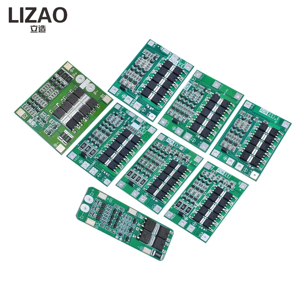 LIZAO 3S/4S 12.6V 16.8V BMS Protection Module 20A 40A 60A for 18650 Li-ion Battery Power Tool
