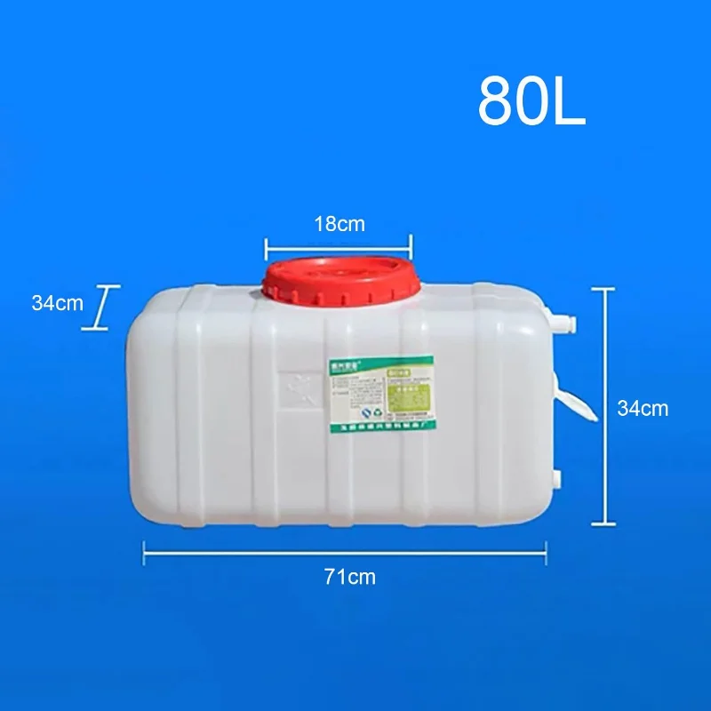 Large Household Capacity Water Tank, Drop-Resistant Portable Horizontal Plastic Water Storage Container with Faucet