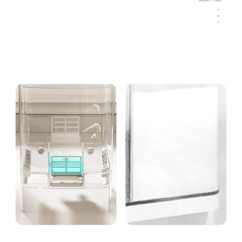 Press Style Detergent Powder Dispenser Wall Mount Storage Case Clear Container Moisture Proof For Laundry Supplies