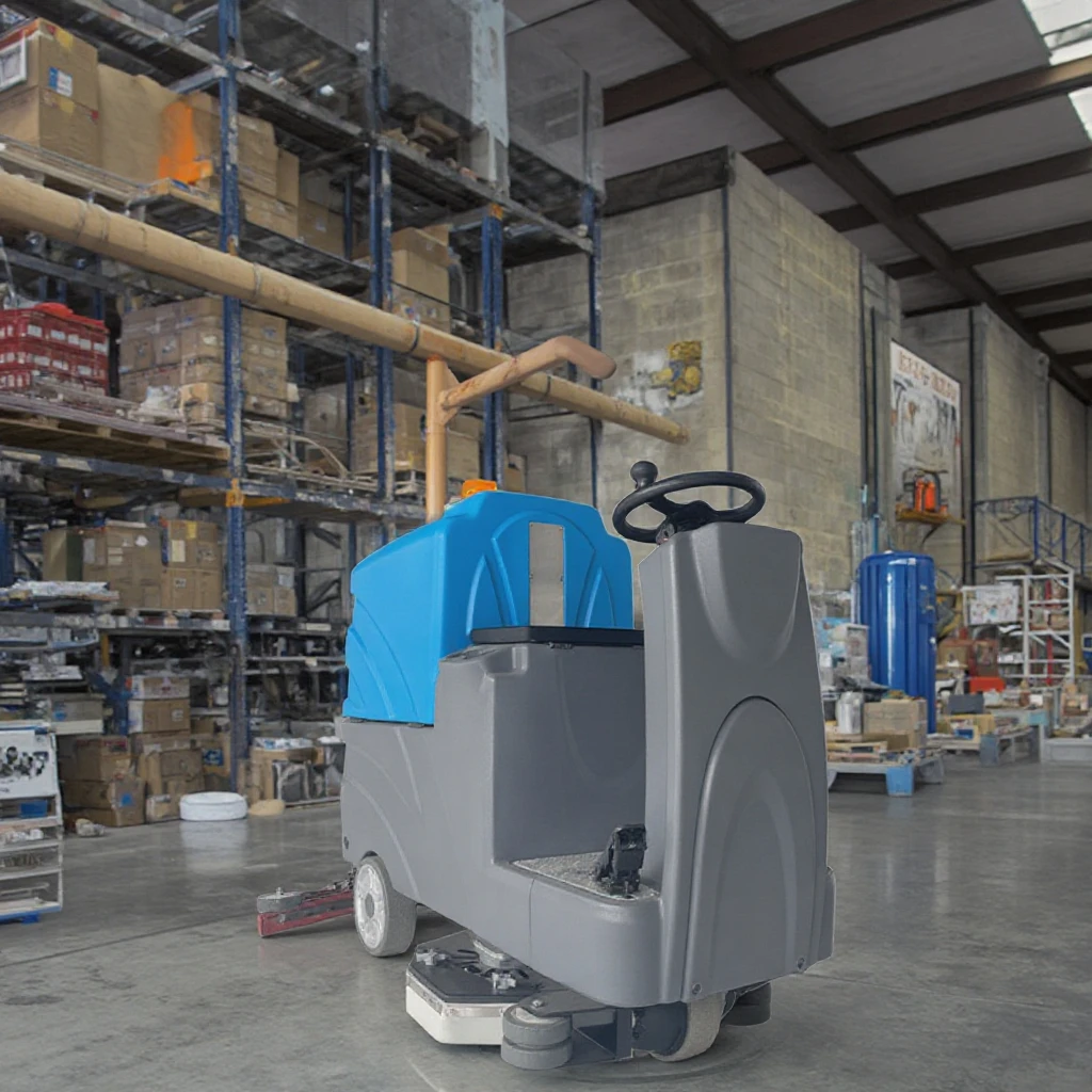 Best Selling High Efficiency Dual Brush Ride-On Floor Scrubber Heavy-Duty Machine for Cleaning Manufactured by Top Company