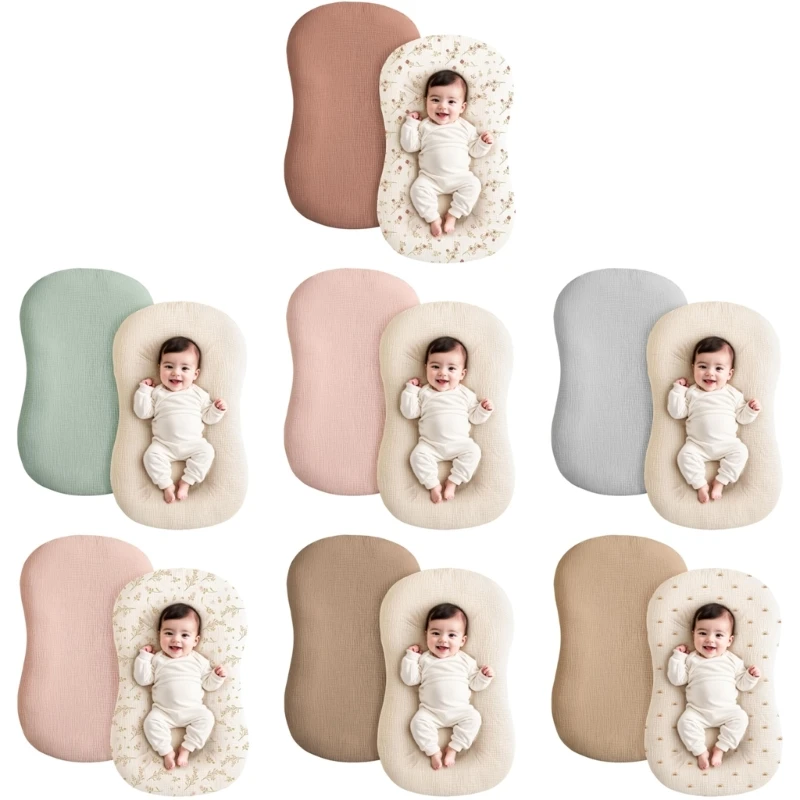 2Pcs/set Baby Fitted Sheet Newborns Diaper Changing Pad Sleeve Comfortable Bassinet Sheet Mattress Case Protector