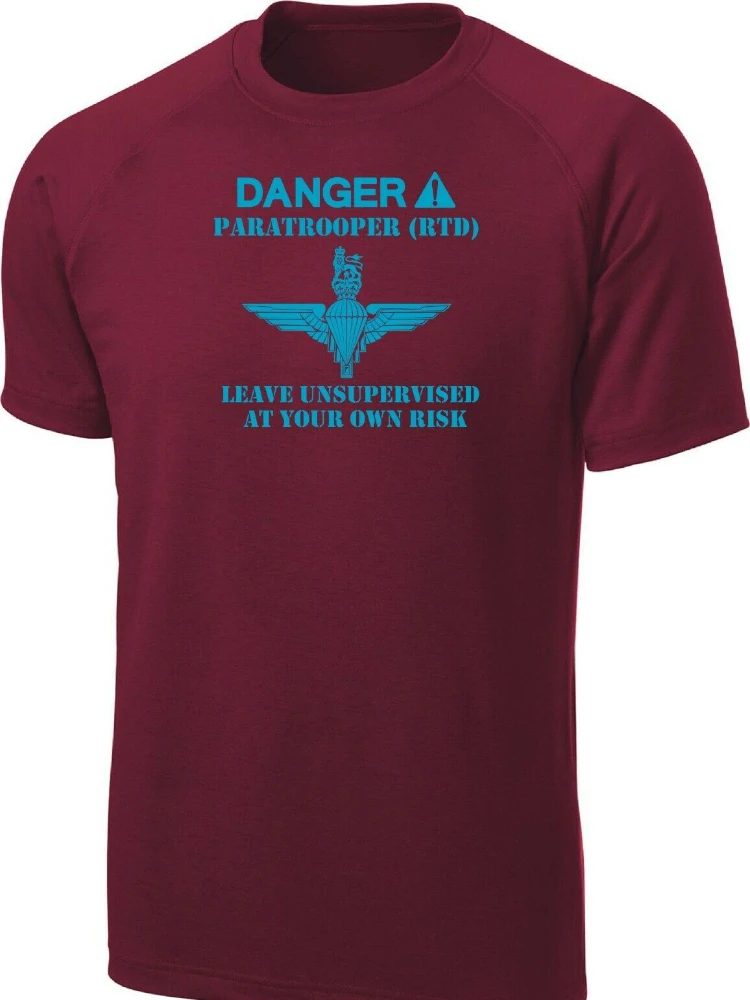 Parachute Regiment Men T-Shirt Danger Rtd Paratrooper British Army Short Sleeve Casual Customized Products