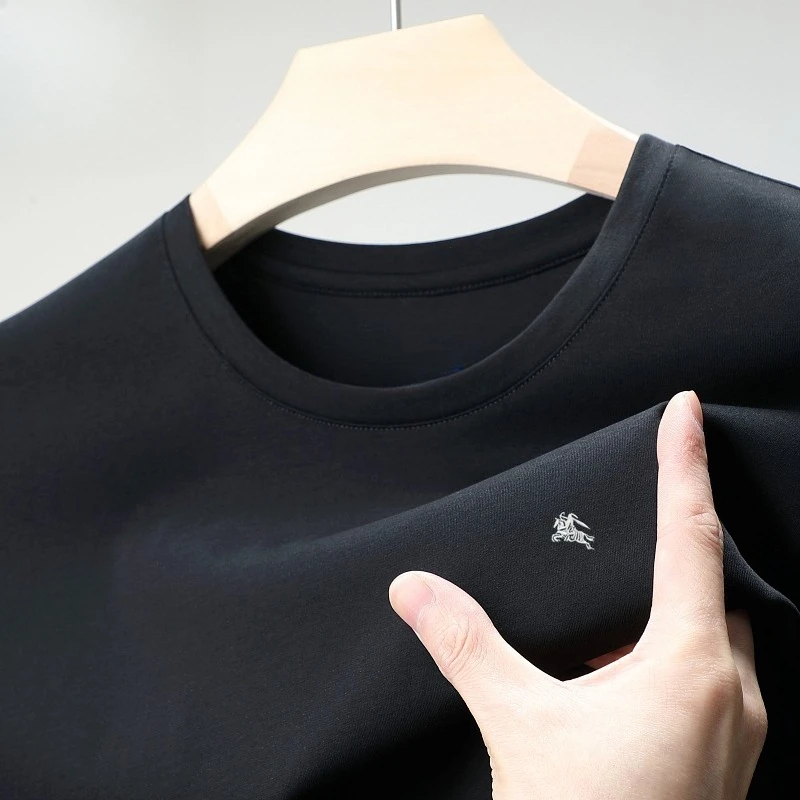 

Luxury Brand Printed Men's Short-sleeved T-shirt with A Round Neck, Pure Cotton 2025 New Summer Half-sleeved T-shirt Top