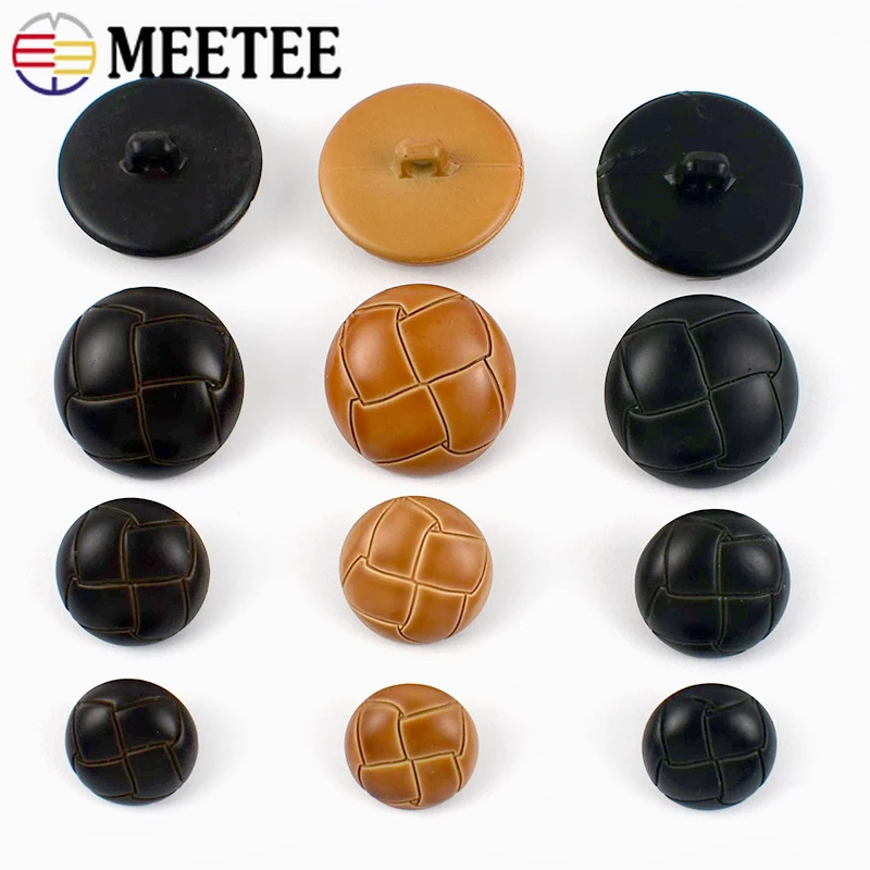 

50/100Pcs 15-25mm Faux Leather Round Button Coat Suit Retro Decor Buttons Windbreaker Fastener Sewing Accessories for Handbags
