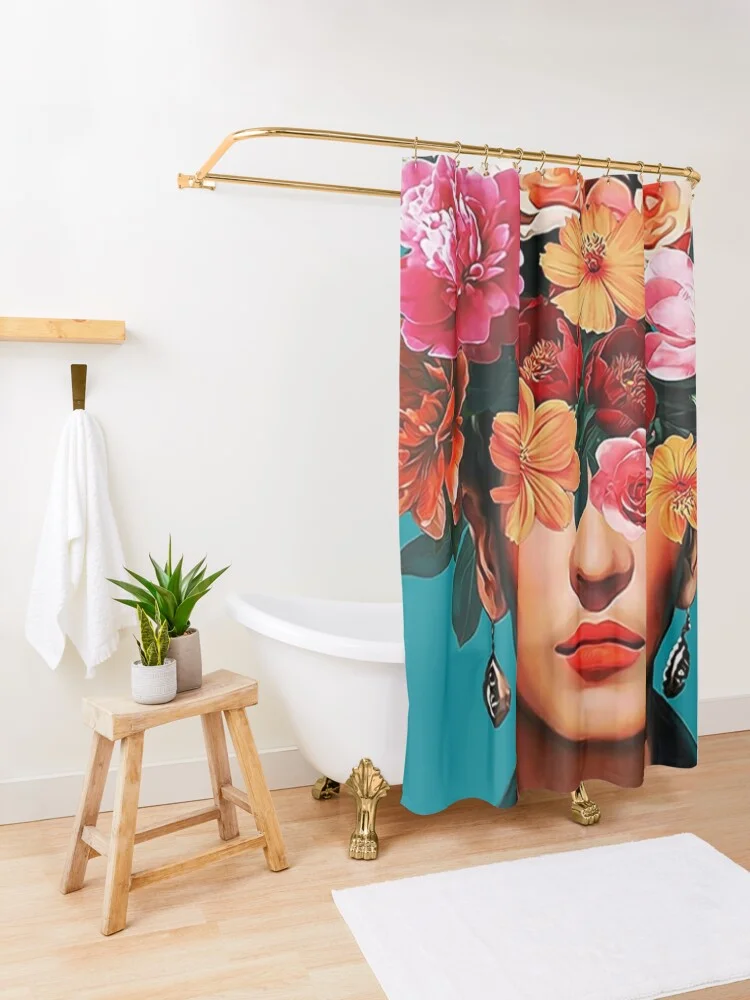 Bathing Cover Waterproof  Frida K Shower Curtain Anime Bathtub Art Curtains Bathroom Waterproof Curtain with Hooks Girls Gifts