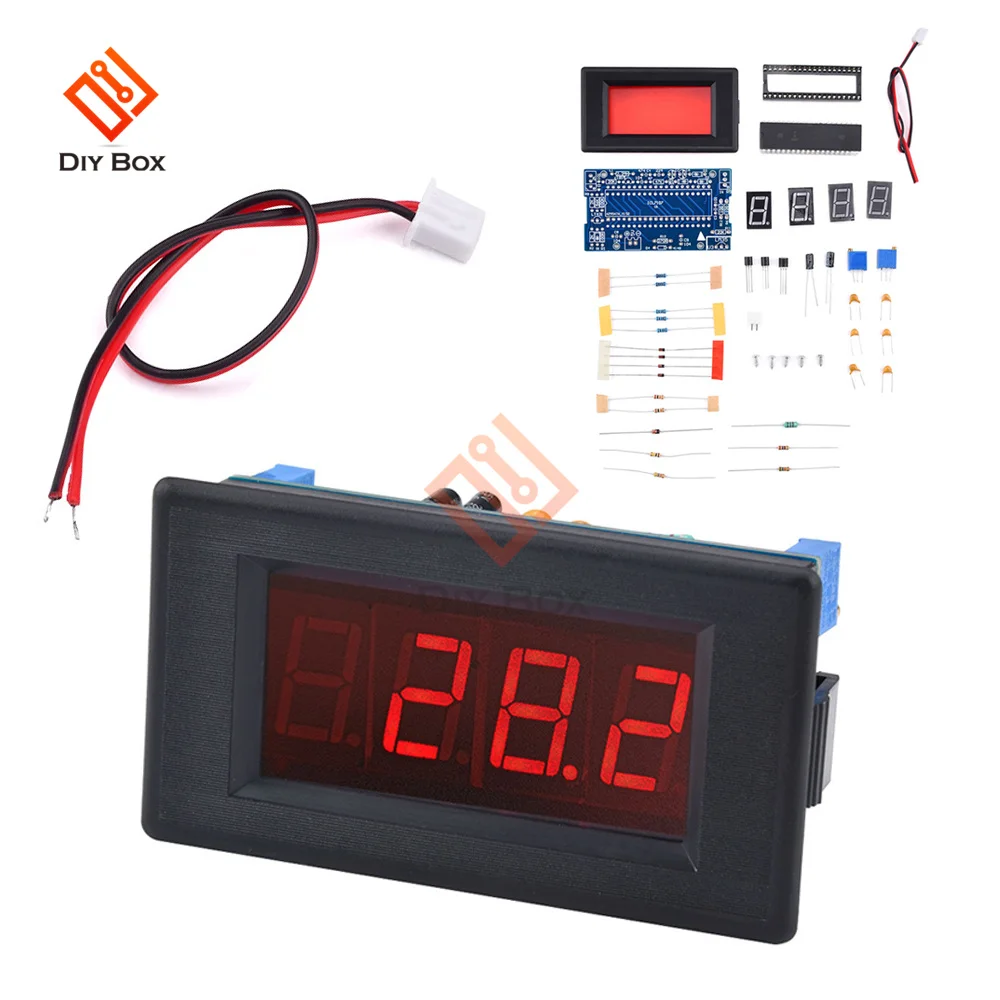 ICL7107 Thermometer 3-Digit Digital Temperature Meter Module DC5V 35mA 3-dimensional Half-Face Plate Welding Practice DIY Kit