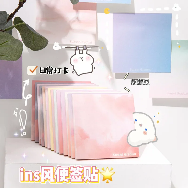 Imagem -04 - Kawaii Tearable Sticky Notes Bonito Memo Pad Estudante Papelaria Estética Acessórios de Escritório 200 Pcs por Conjunto