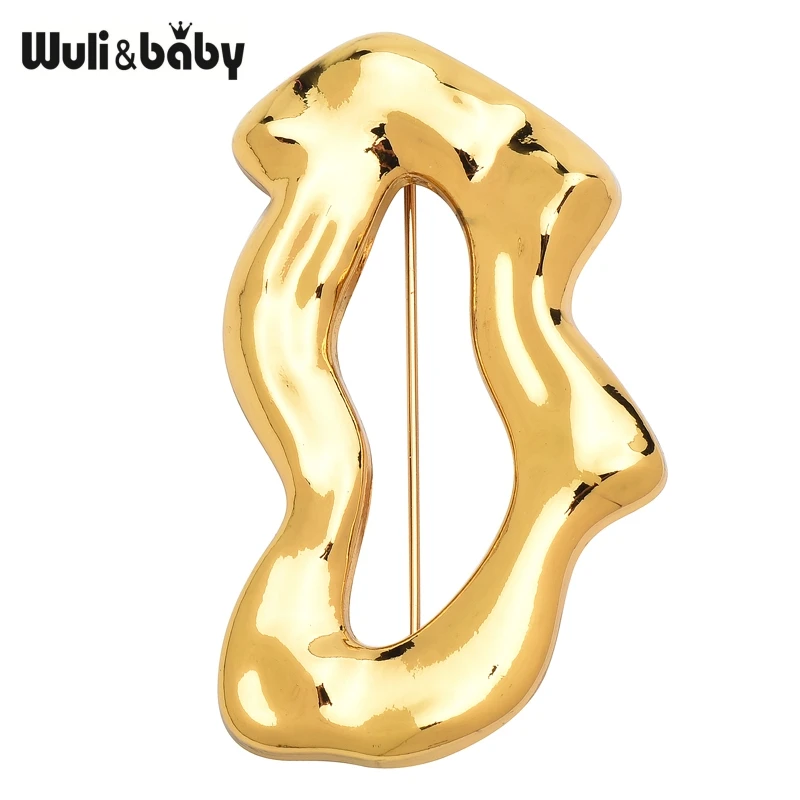 Wuli&baby Alloy Geometric Brooches Pins For Women Unisex 2-color All-match Minimalist Style Brooch Fashion Jewelry
