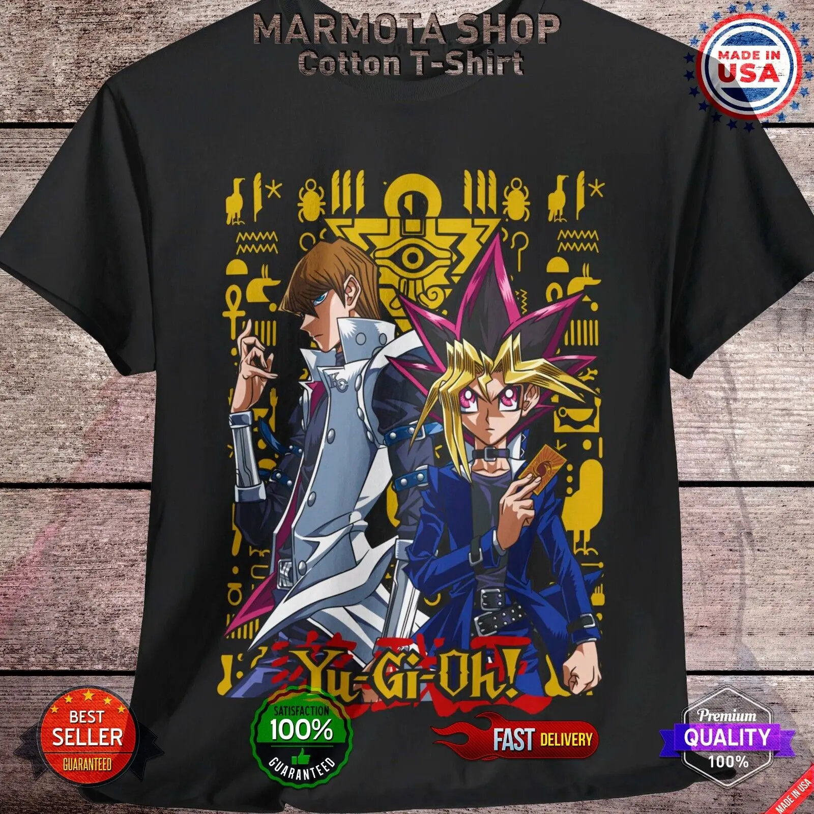 

Kaiba Yugi Yu-Gi-Oh T-Shirt Anime Soft Tee Shirt Yami Seto Atem All Sizes Unisex