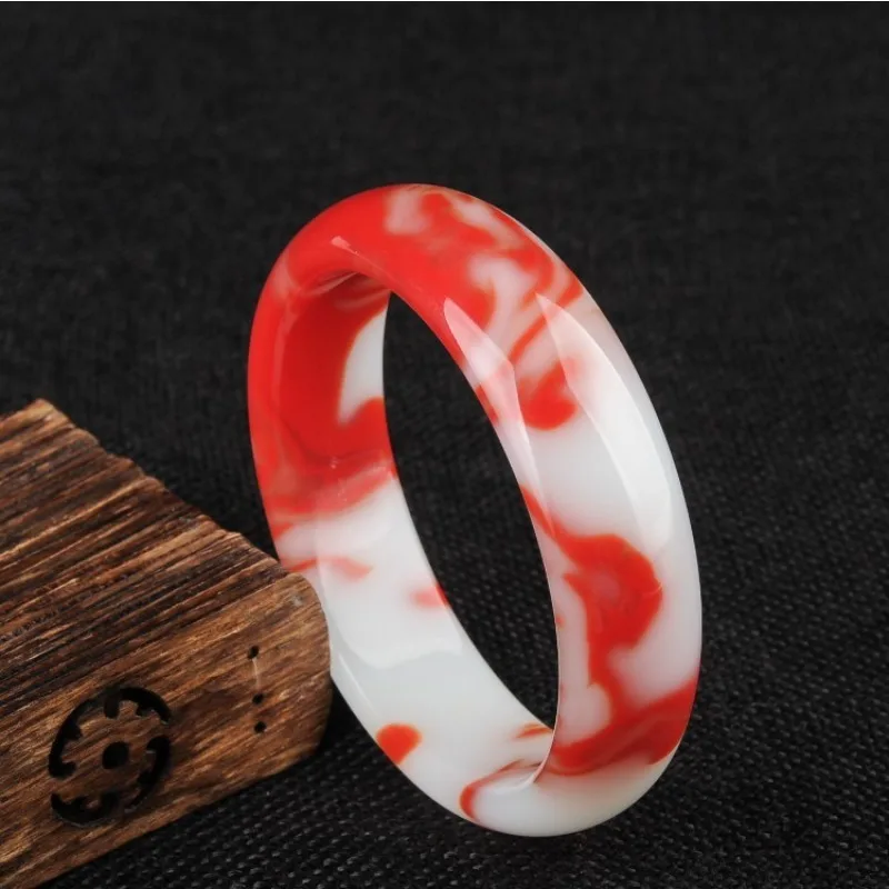 

New Gold Silk Jade Bloodstone Floating Jade Bracelet, Classic