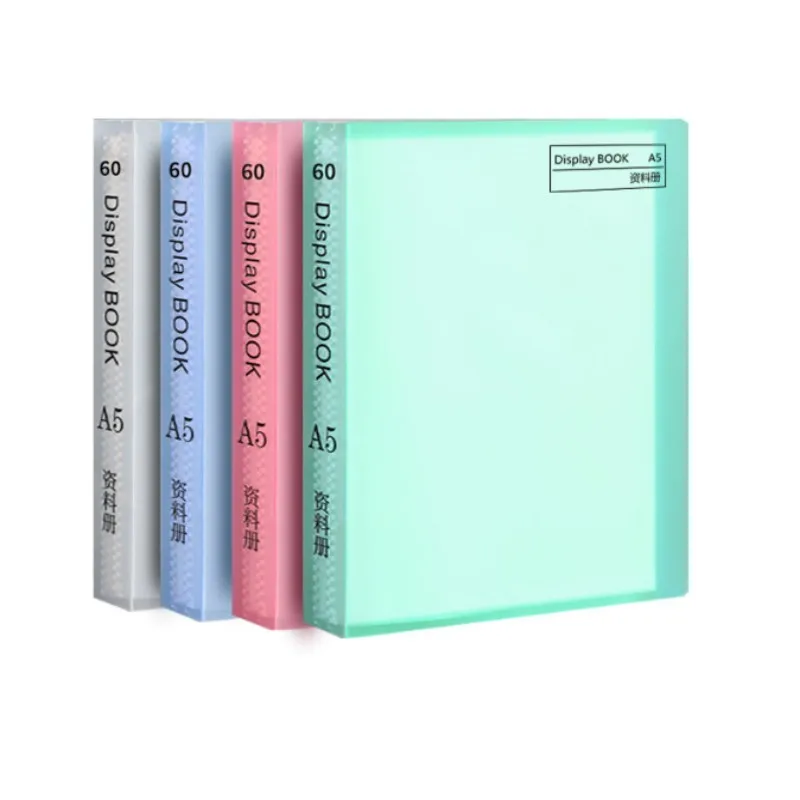 

20/30/40/60 Pages Color Frosted A5 Folder Booklet Transparent Insert Bag Office Ticket File Folders Document Organizer