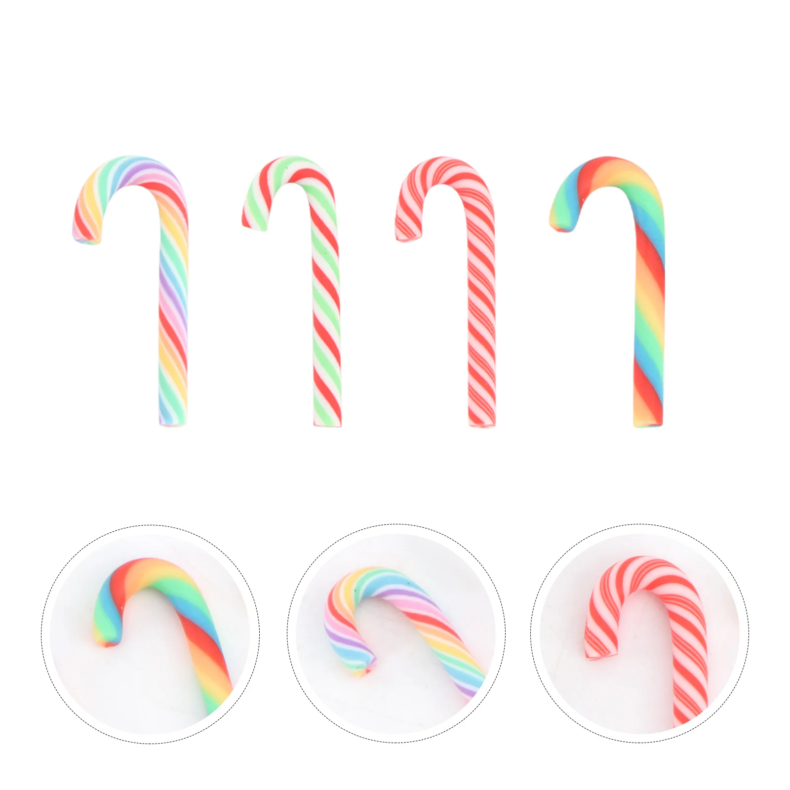 40 Pcs DIY Accessories Cell Phone Christmas Candy Cane Ornaments Cany Craft Case Sugar