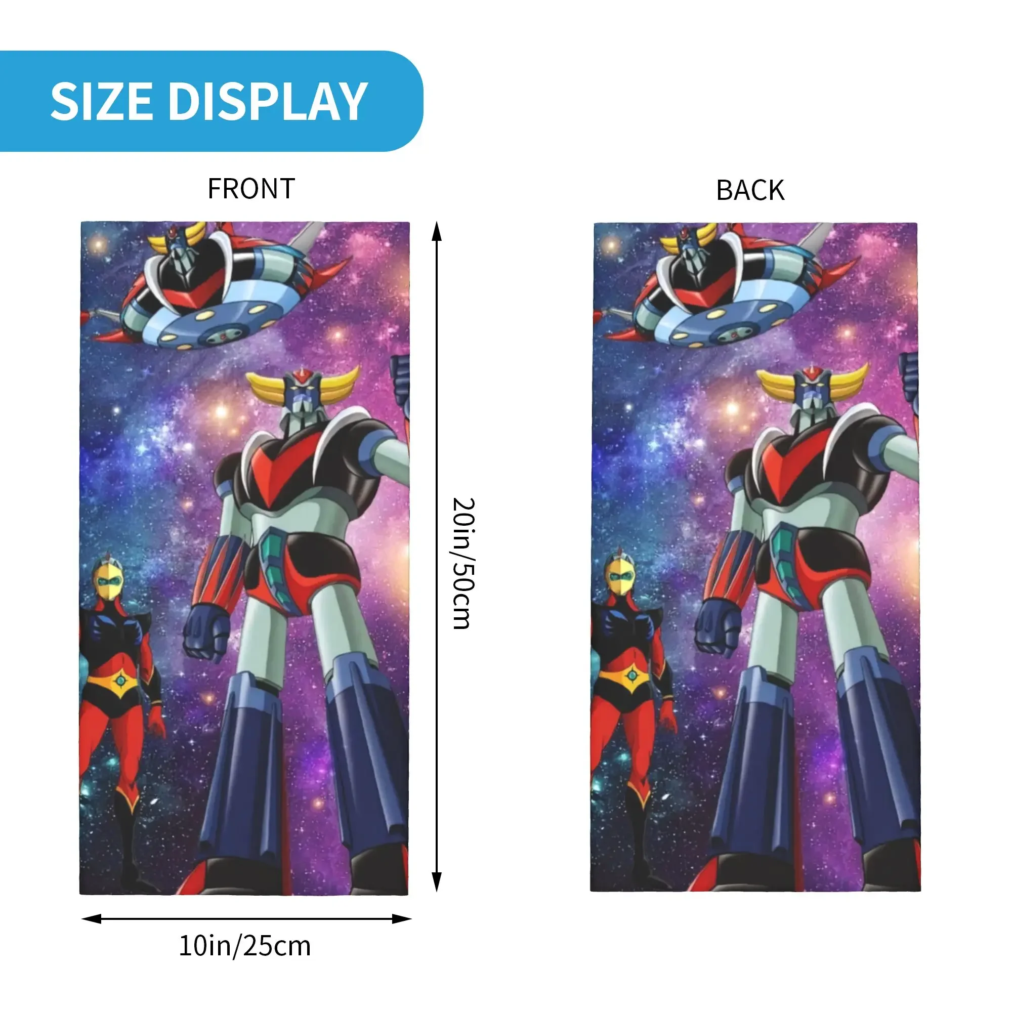 Anime UFO Robot Grendizer Bandana Neck Gaiter Ski Cycling Women Wrap Scarf Goldrake Mazinger Z Balaclava Warmer Face Scarf Cover