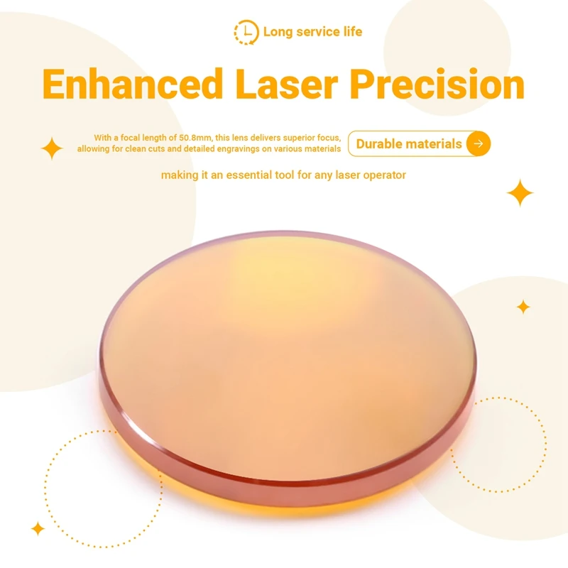 AC88-Focus Lens 20Mm FL 50.8Mm For 0-200W CO2 Laser Engraving Cutting Machine