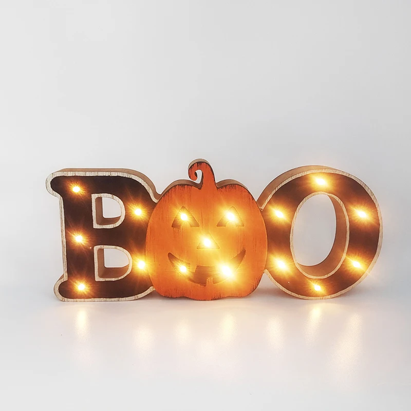 New Halloween Wooden Crafts Creative Home Decorations Jack-o-lantern Living Room Desk Desktop Wooden Ornaments Gifts For Friends