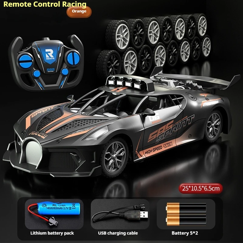 1:18 New 2.4g Remote Control Racing Car High Speed Drift Vehicle Replaceable Tires Boys Game Supercar Toys For Chldren'S Gifts