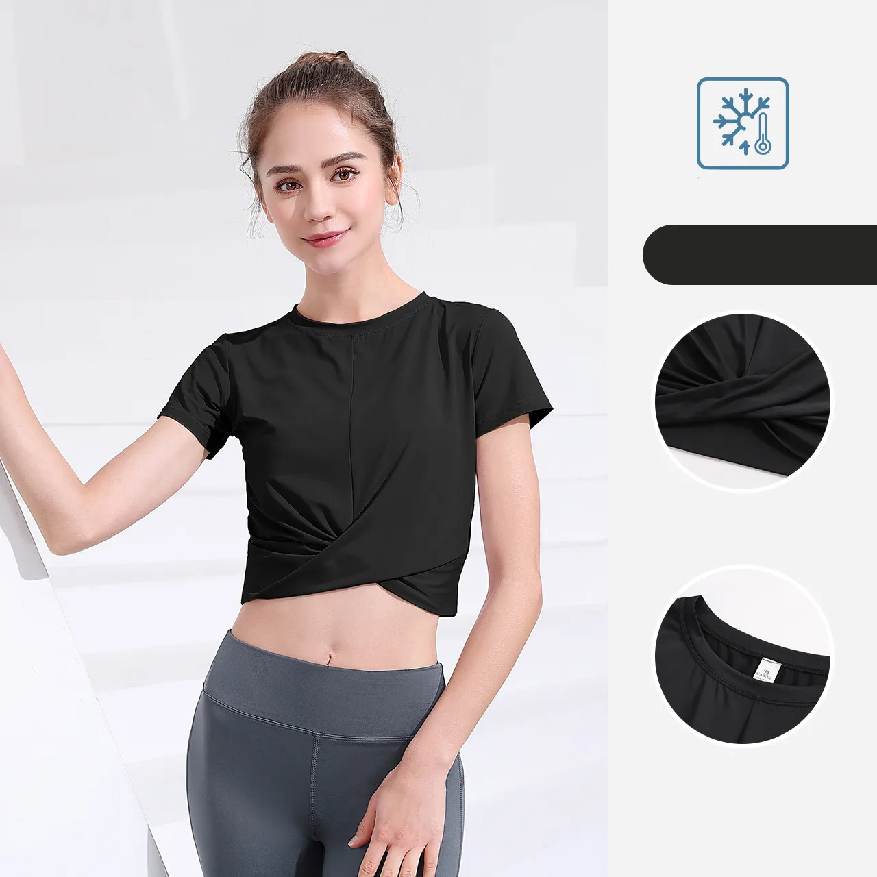 GOLDEN CAMEL Sport Top T-shirts Women Sexy Women's Yoga T-shirts Quick Dry Workout Running Shirts for Women Gym image 2