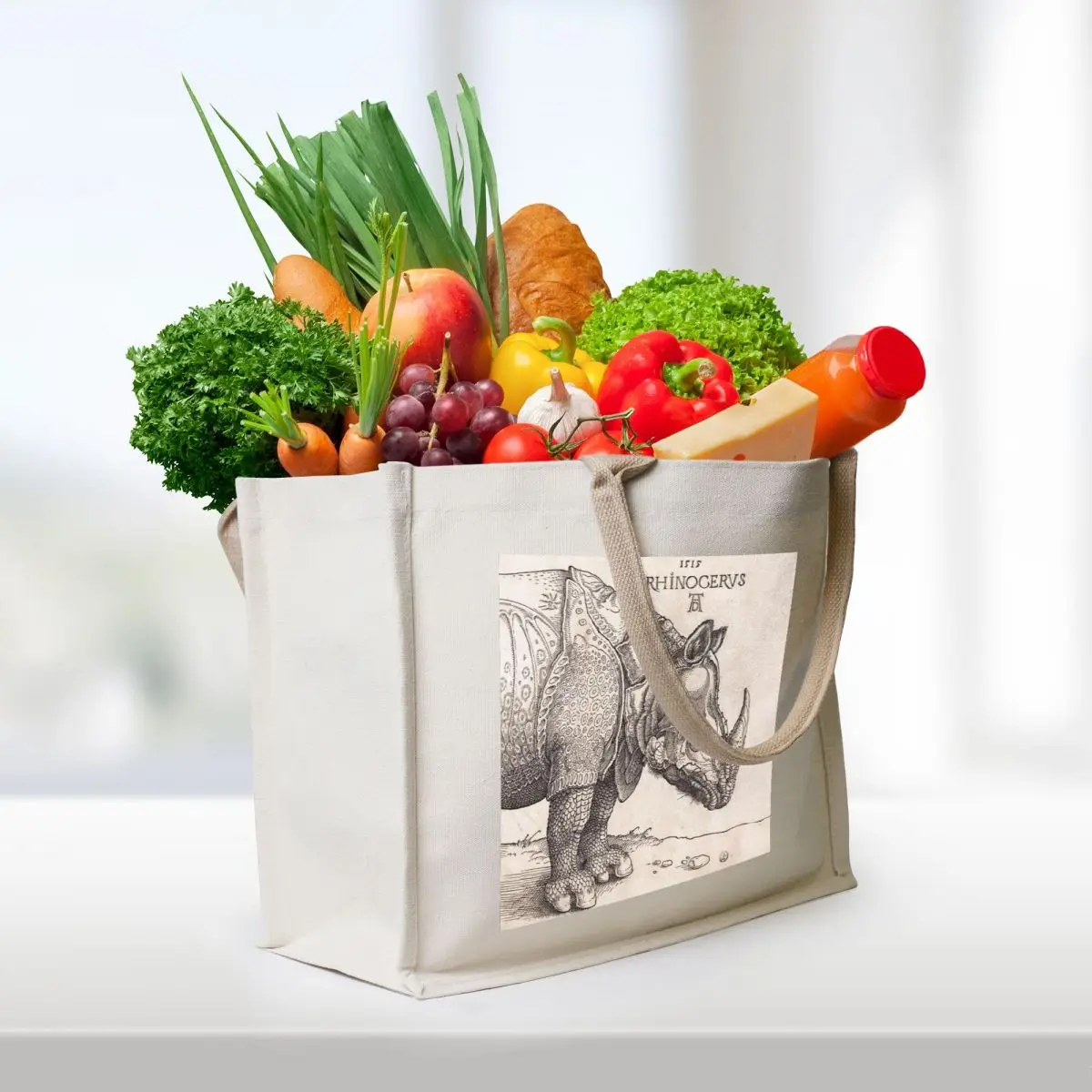 Albrecht D??rer - Rhinoceros 1515 Tote Bag canvas tote canvas woman female