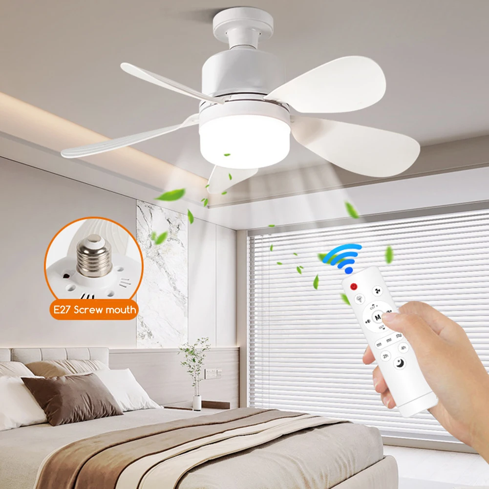 Remote Controlled Socket Fan Light Easy Install Screw In E27 Base For Kitchen Garage