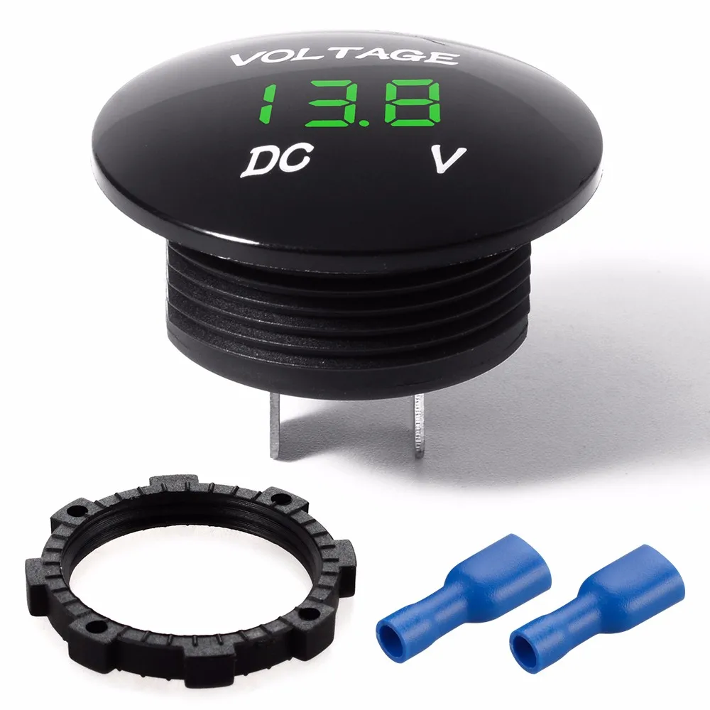 Allsome 1 szt. Uniwersalny woltomierz z wyświetlaczem cyfrowym Wodoodporny miernik napięcia LED dla DC 12 V-24 V Motocykl Auto Truck