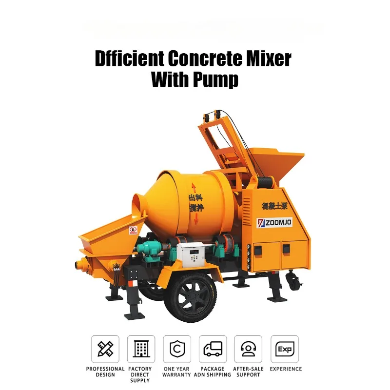 Concrete Mixer and Pump for Sale 40m3/h Capacity Mobile Trailer Mounted Concrete Pump Machine for Construction