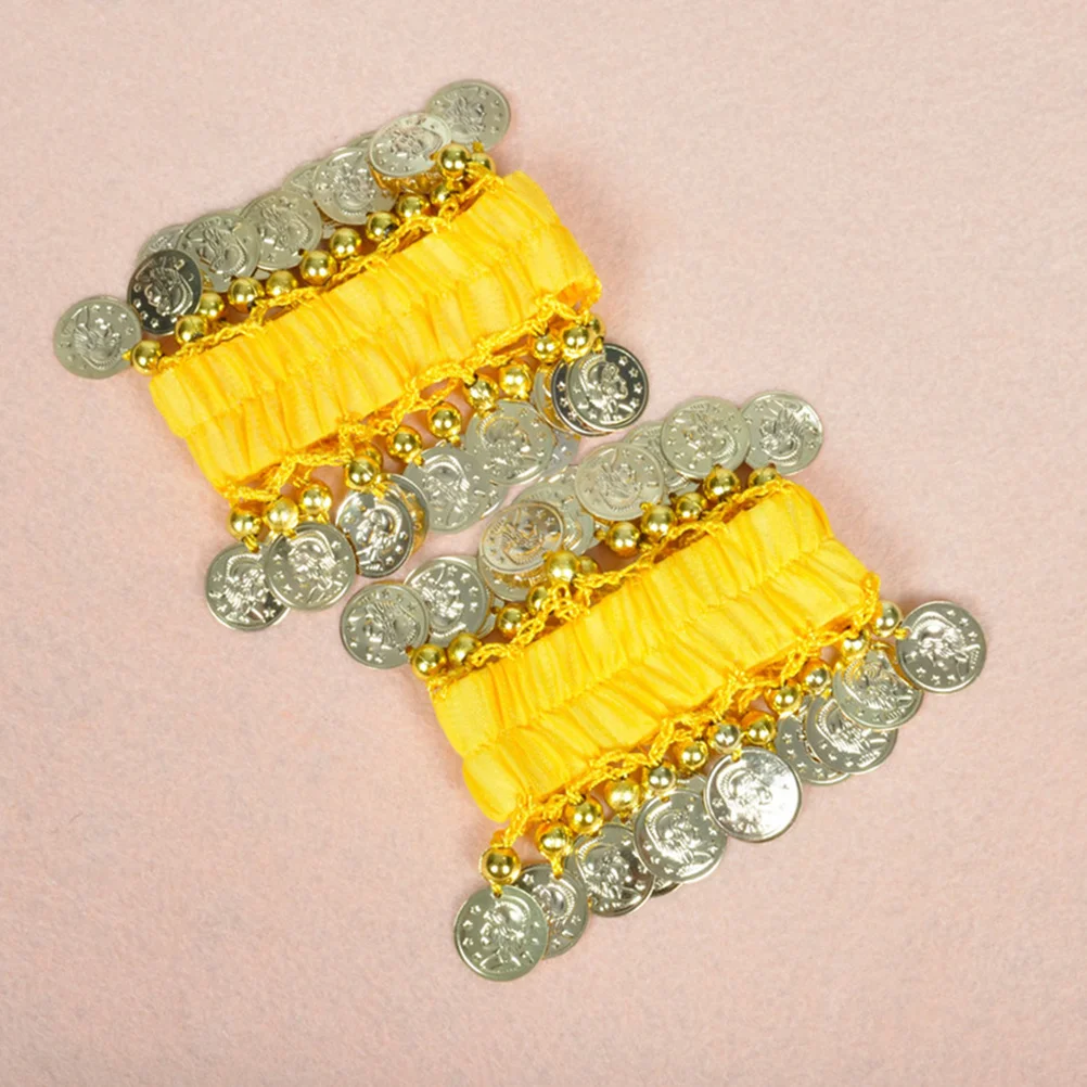 2 Paar Bauchtanz-Armband, Münze, Quaste, leicht, bequem, Bauchtanz-Armband, Zubehör für Tanzübungen