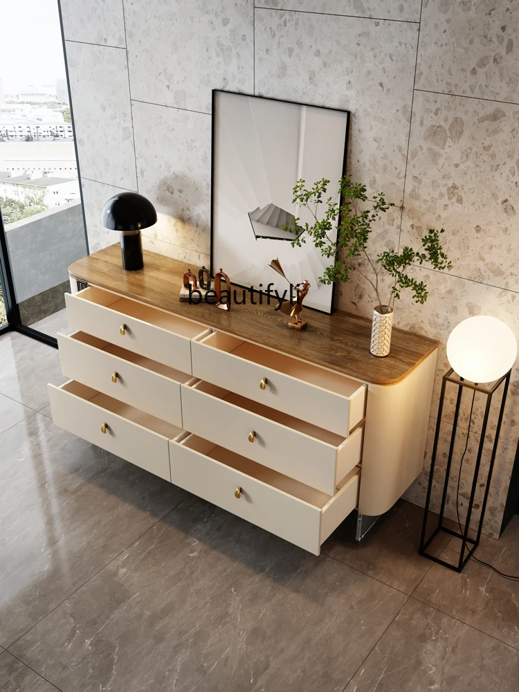 Furniture French Entry Lux Hallway Chest of Six Drawers Villa Home Cabinet Three-Bucket Cabinet Storage Chest of Drawer