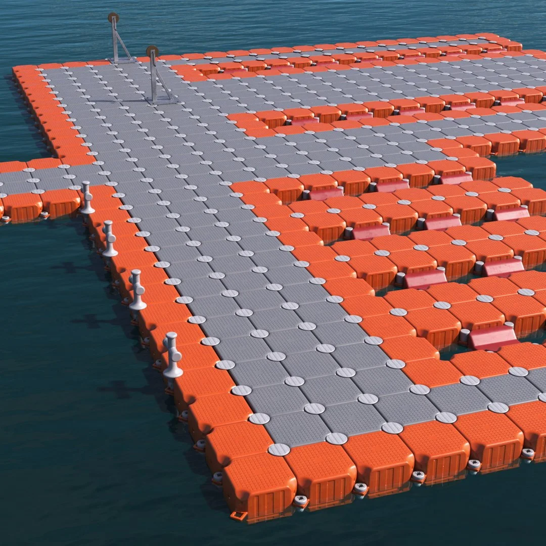 

Platform Pontoon Cubes Motorboat Floating Dock Polyethylene HDPE Floating Bridge on Sea