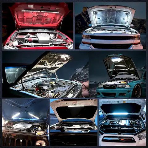 1 LED-ljussats för underhuven, 2 st. 12V LED-ljusremsa för bil, ljusstång, arbetslampa för motorhuven, universal, lämplig för 10 best sales LED-lampor under bilen - №5