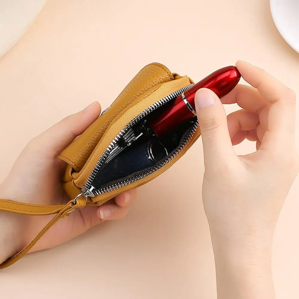 Mini portafoglio portatile retrò da donna Portamonete con cerniera stile coreano Portafoglio zero Frizione Custodia per auricolari Borsa per piccoli oggetti da viaggio