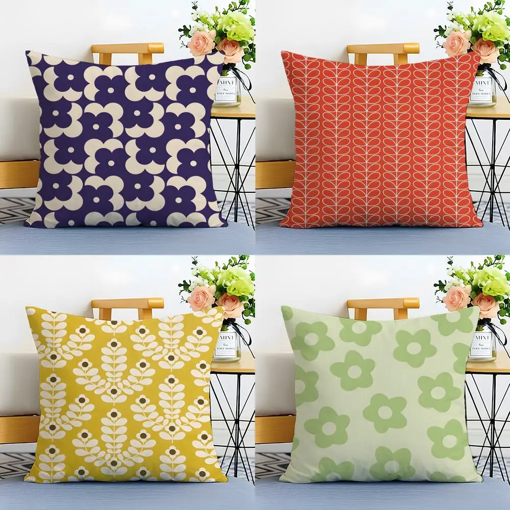 Simple Casual Fashion O-Orla Kiely Cushion Cover Washable Linen Pillowcase Soft  for Sofa Bed Cozy Home Room Decor