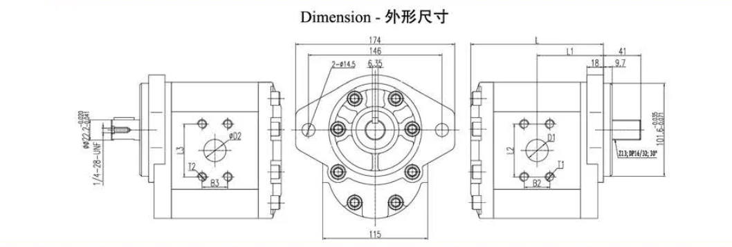 Bestverkopende kleine hydraulische elektrische oliepomp van hoge kwaliteit Hydraulische tandwielpomp voor kleine machines met cilinderinhoud van 46 ml / r
