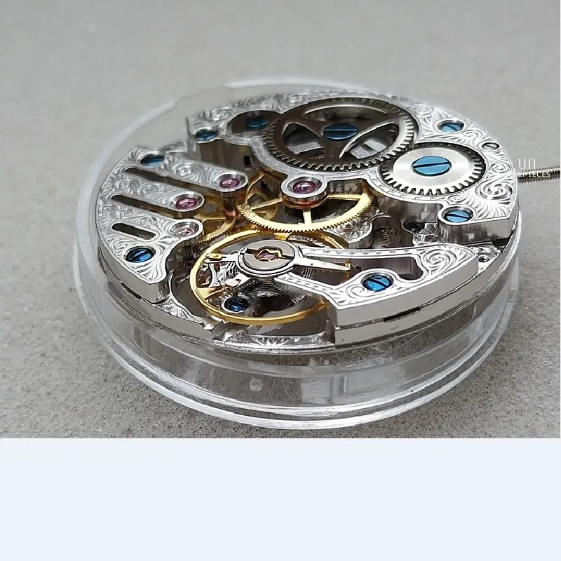 Genuine Mechanical ETA6497 Model St3600SK SILVER Manual Skeleton Hollow Out Carved Flowers Movement Parts  Repair Replace