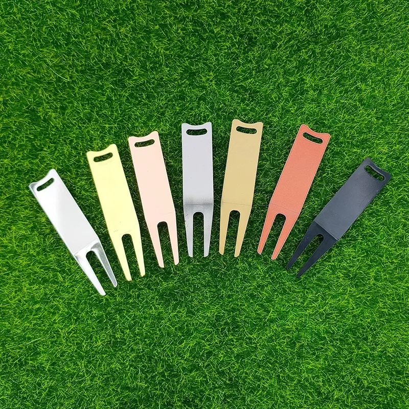 Blank Metal Golf Divot Repair Fork Portable Turf Restoration Tool Outdoor Sports Special Pitch Fixing Accessory Customizable
