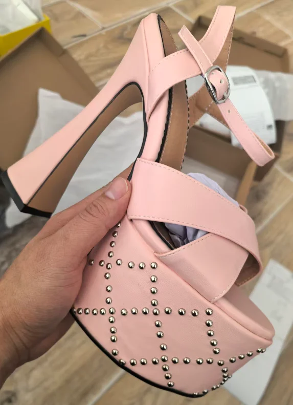 Fashionable White Black Buckle High Heel Sandals Summer Women\'s Sexy Waterproof Platform Nightclub Racing Women\'s Shoes 34-43