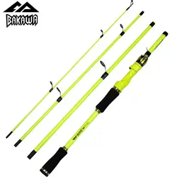 BAKAWA 1.8M 2.1M Casting Spinning Fishing Rods 4 Section UltraLight Power Portanble Carp Travel Feeder Pole Pesca For Saltwater