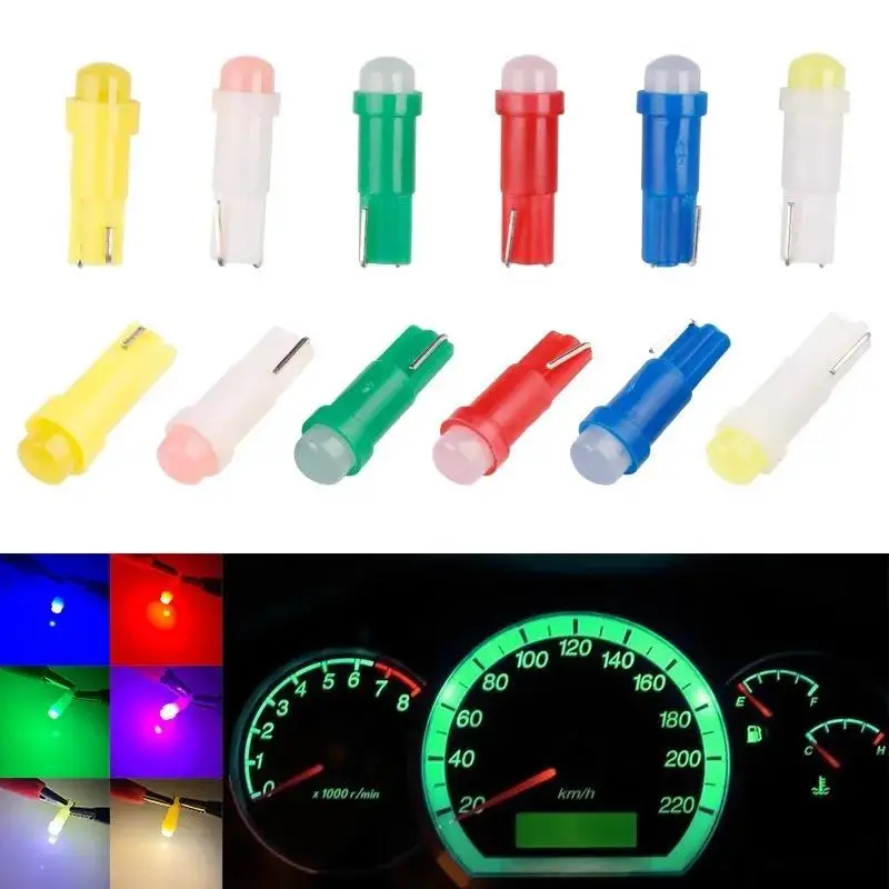 2024 10PCS T5 LED Car Gauge Instrument Lamp For lada granta kalina vesta priora largus 2110 niva 2107 2106 2109 vaz samara