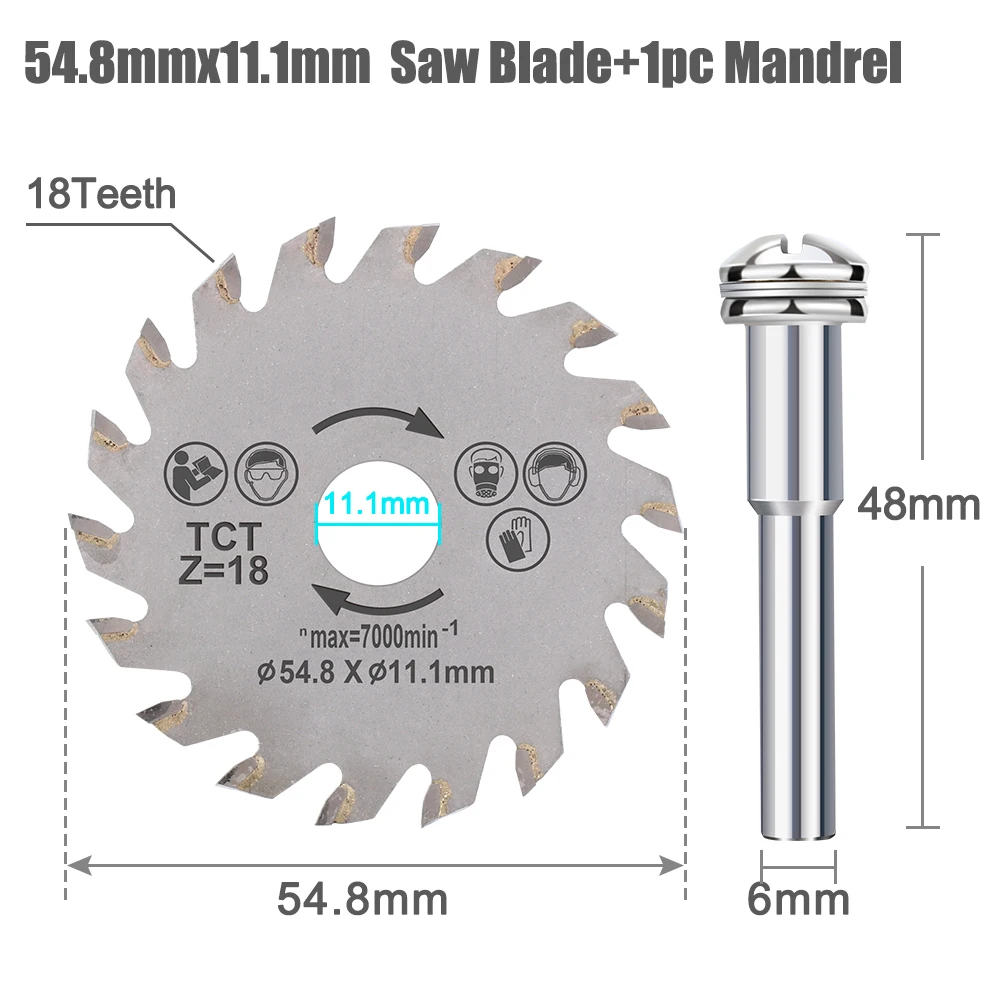 XCAN 1pcs 54.8mm TCT Circular Saw Blade Wood Cutting Blade Carbide Tipped Cutting Disc Woodworking Tools