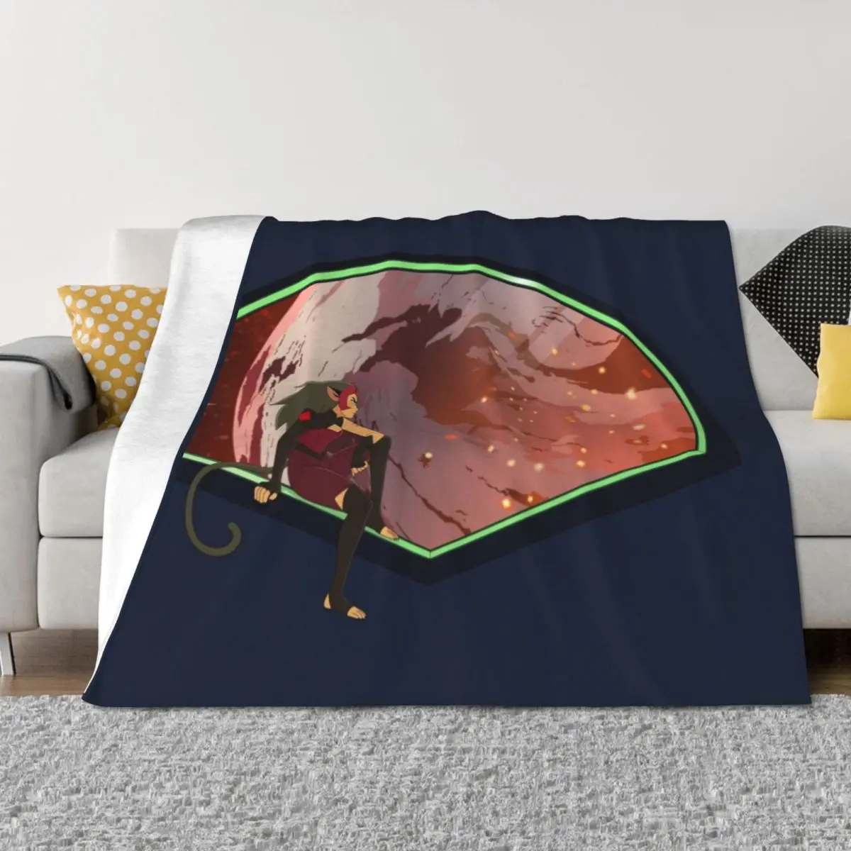 

Catra in Space Throw Blanket Sofas Picnic wednesday Single Blankets