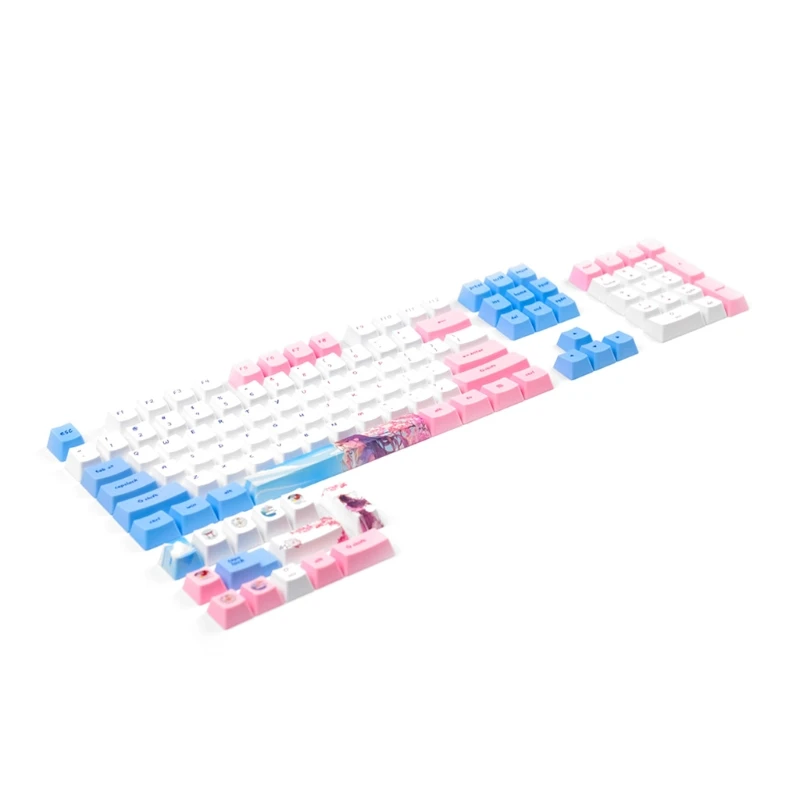 

118 Keys/set OEM Blue Pink Girlish Keycap for Mechanical Keyboard PBT Dye Sublimation for Key Best Gift for