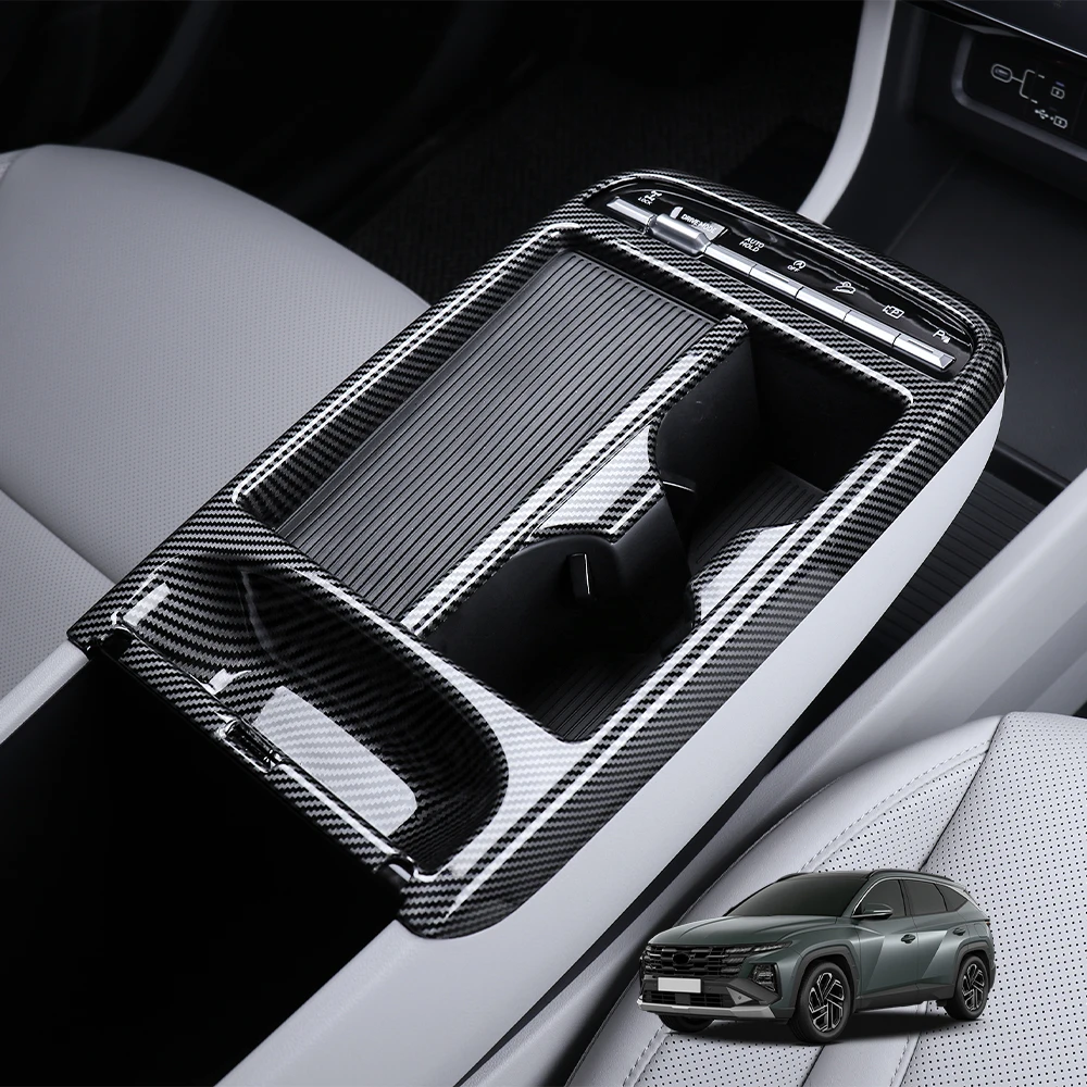For Hyundai Tucson NX4 2025 Carbon Fiber Style Interior Dashboard Central Console Gear Shift Window Button Rearview Mirror Cover view 4