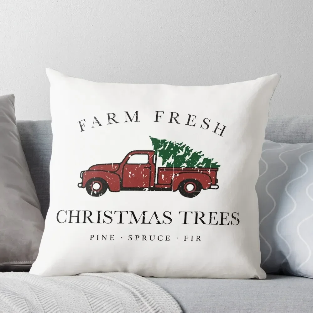 Christmas Tree Farm Vintage Truck Throw Pillow ornamental pillows Sofas Covers Pillow